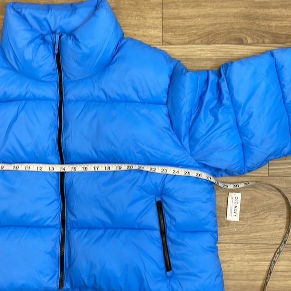 Old Navy Blue Short Puffer Water & Frost Resistant Winter Jacket - Picture 6 of 15